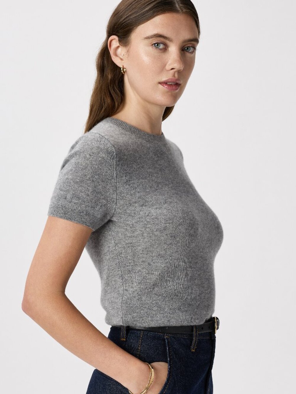 Mongolian Cashmere Tee in Grey
